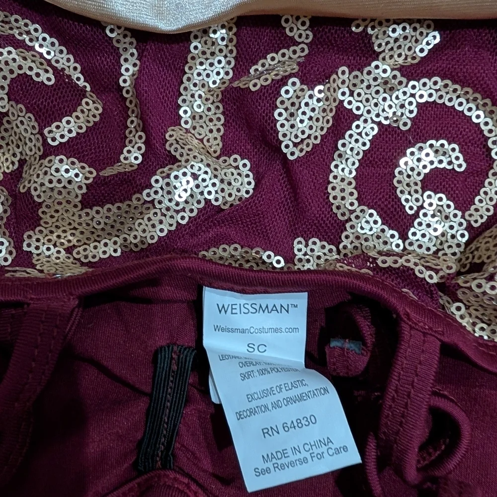 Weissman Burgundy & Gold Dance Costume